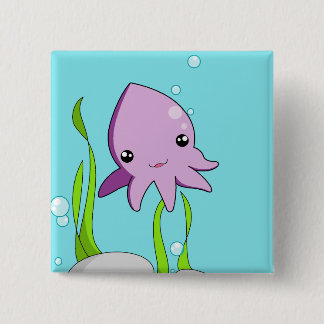 Chapa Cuadrada Calamar de Kawaii