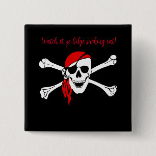 Chapa Cuadrada Calavera de pirata personalizable rata chupadora d