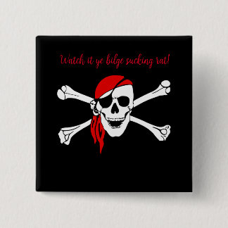 Chapa Cuadrada Calavera de pirata personalizable rata chupadora d