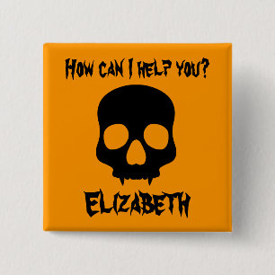 Chapa Cuadrada Calavera hinchada de Halloween