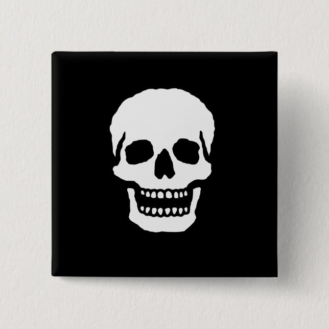 Chapa Cuadrada Calavera riendo aterradora (Anverso)