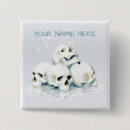 Chapa Cuadrada Calaveras en la nieve. Personalizado