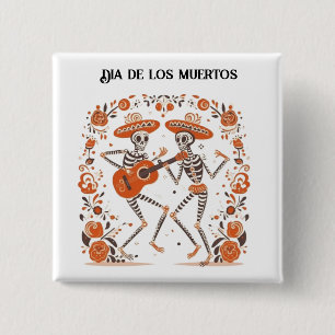 Chapa Cuadrada Calaveras Mariachi personalizadas Día de los Muert