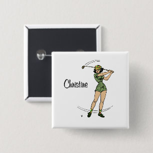 Chapa Cuadrada Cálido para Golfing Personal Lady Golfer