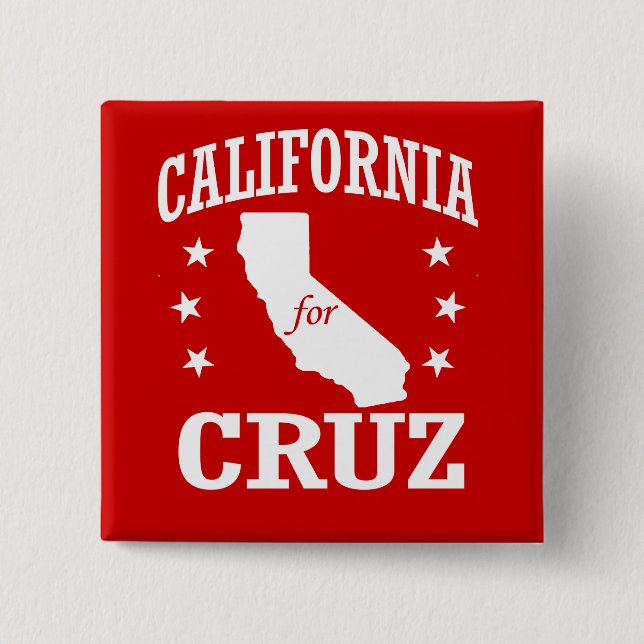 CHAPA CUADRADA CALIFORNIA PARA TED CRUZ (Anverso)