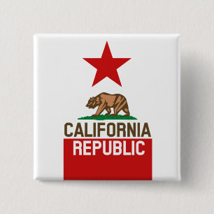 Chapa Cuadrada CALIFORNIA REPÚBLICA Bandera Estatal Diseño Estrel