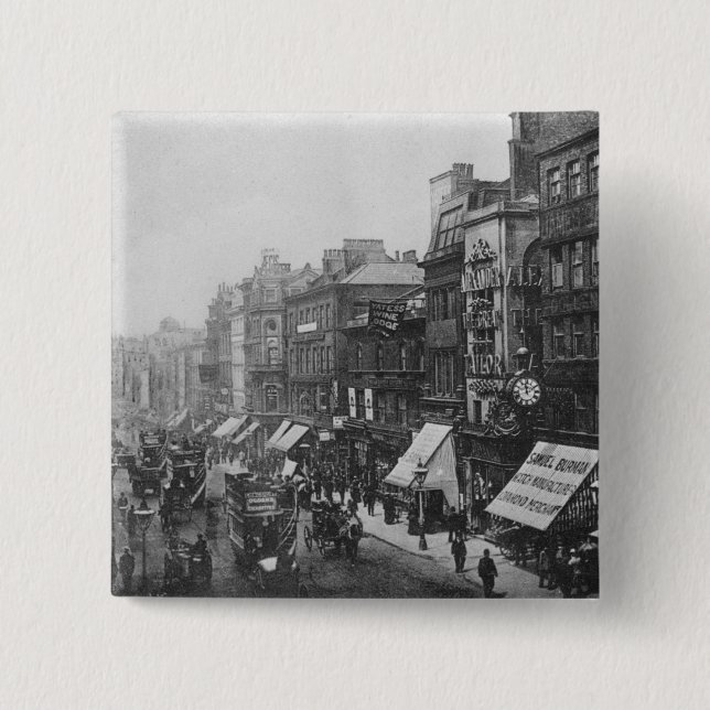 Chapa Cuadrada Calle de mercado, Manchester, c.1910 (Anverso)
