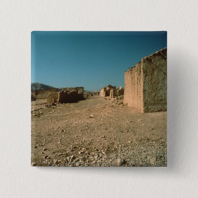 Chapa Cuadrada Calle del pueblo con las casas (Anverso)