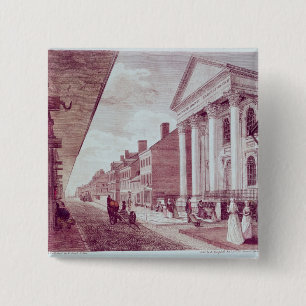 Chapa Cuadrada Calle principal con la primera iglesia