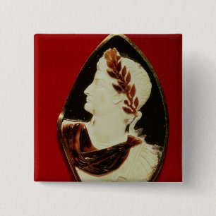 Chapa Cuadrada Camafeo de Sardonyx que lleva el perfil de