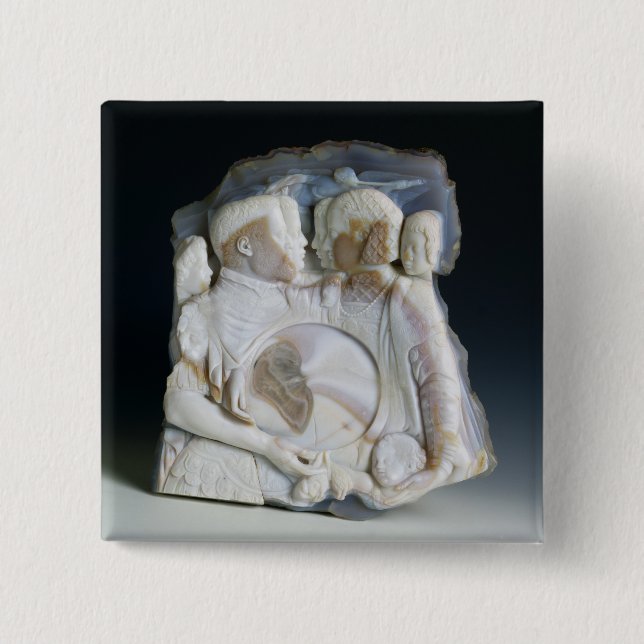 Chapa Cuadrada Camafeo que representa a Cosimo de Medici (Anverso)