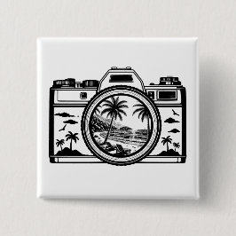 Chapa Cuadrada Cámara de fotografía de playa de viaje  