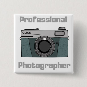 Chapa Cuadrada Cámara de Fotógrafo Profesional Vintage Retro