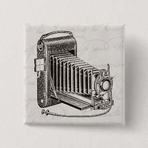 Chapa Cuadrada Cámara del vintage - fotografía antigua de las