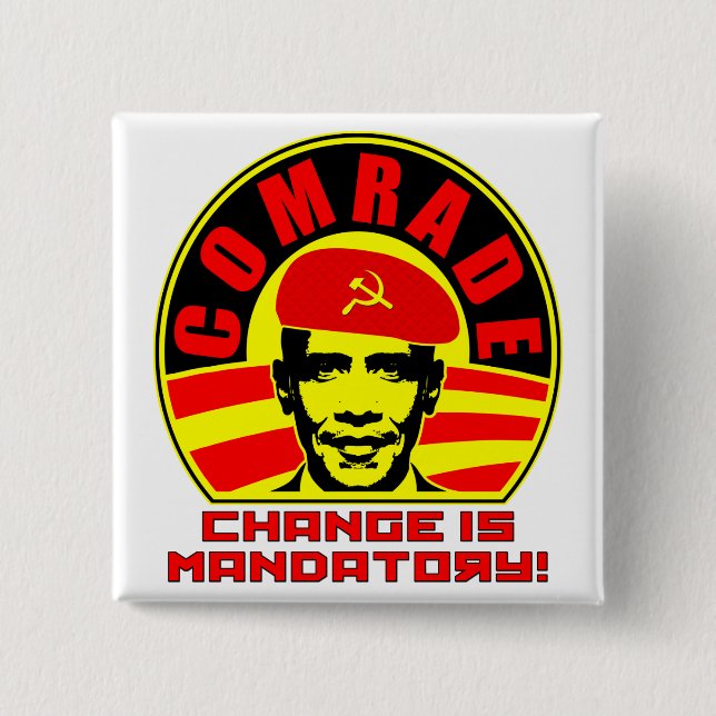 Chapa Cuadrada Camarada Obama Button (Anverso)
