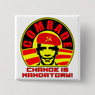 Chapa Cuadrada Camarada Obama Button