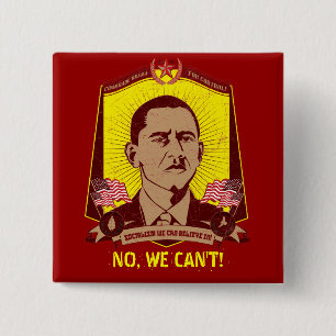 Chapa Cuadrada Camarada Obama Customizable Slogan Button