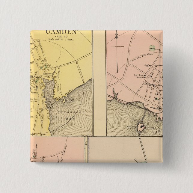 Chapa Cuadrada Camden, Wiscasset, Damariscotta, (Anverso)