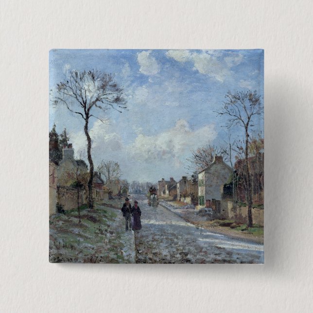 Chapa Cuadrada Camille Pissarro el | el camino a Louveciennes, (Anverso)