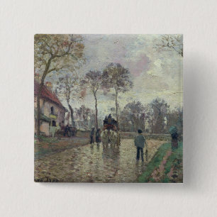 Chapa Cuadrada Camille Pissarro el   el coche a Louveciennes,