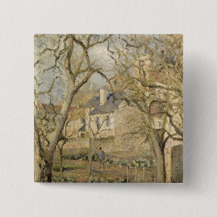 Chapa Cuadrada Camille Pissarro el el huerto, 1878