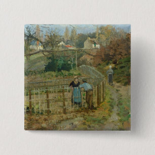 Chapa Cuadrada Camille Pissarro el   la cerca, 1872 (aceite en
