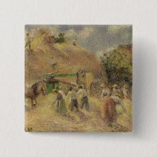 Chapa Cuadrada Camille Pissarro el   la cosecha, 1883
