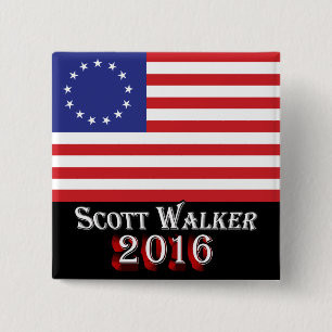 Chapa Cuadrada Caminante 2016 de Scott - bandera de Betsy Ross