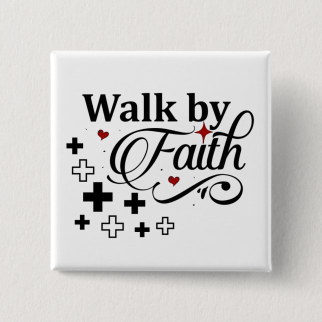 Chapa Cuadrada Caminar por la fe (Anverso)