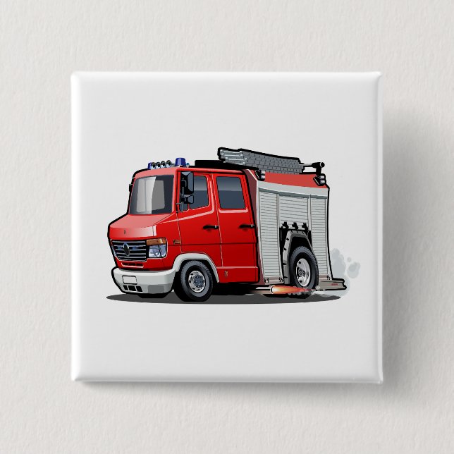 Chapa Cuadrada camión de bomberos personalizados (Anverso)