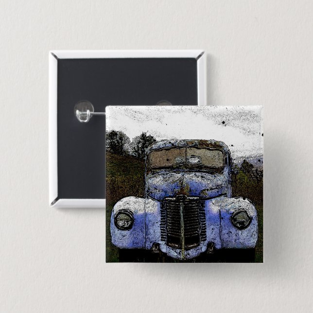 Chapa Cuadrada Camión de época (Anverso y reverso)