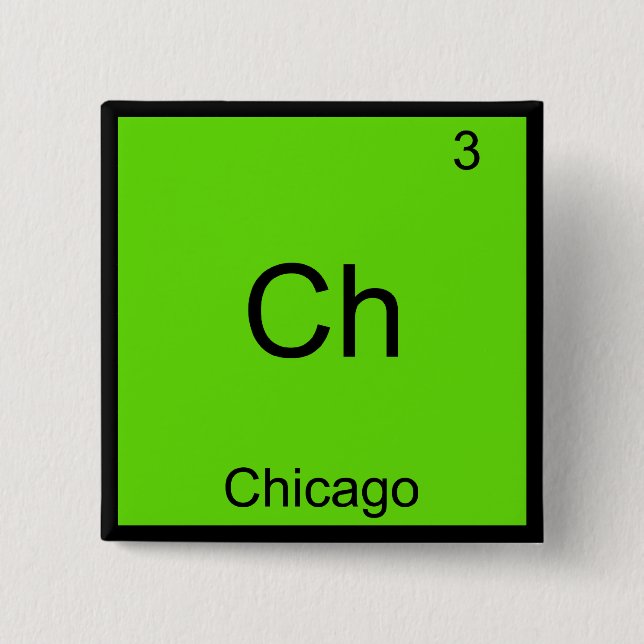 Chapa Cuadrada Camiseta Ch - Símbolo del Elemento de Química Dive (Anverso)