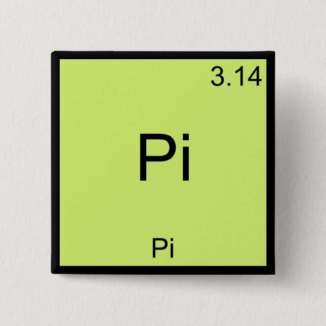 Chapa Cuadrada Camiseta divertida de Pi - Elemento de química mat (Anverso)