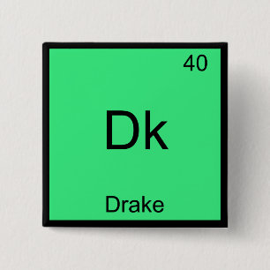 Chapa Cuadrada Camiseta Dk - Símbolo de Elemento de Química Diver