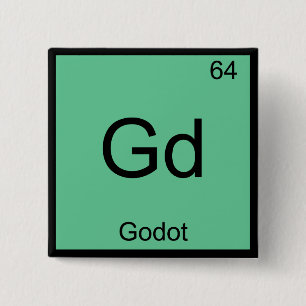 Chapa Cuadrada Camiseta Gd - Godot Símbolo Elemento Químico Diver