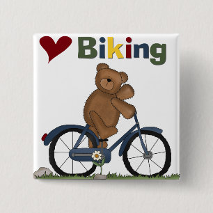 Chapa Cuadrada Camisetas Biking y regalos del amor azul de la