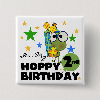 Chapa Cuadrada Camisetas de 2º cumpleaños y regalos de Rana de am