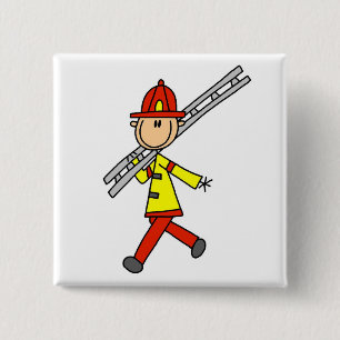 Chapa Cuadrada Camisetas de Bombero con Escalera y Regalos