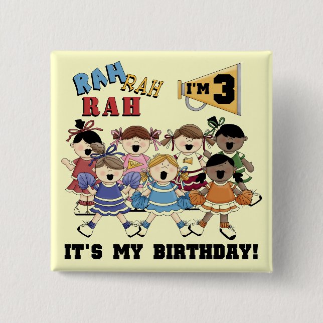 Chapa Cuadrada Camisetas de cumpleaños y regalos animadores (Anverso)