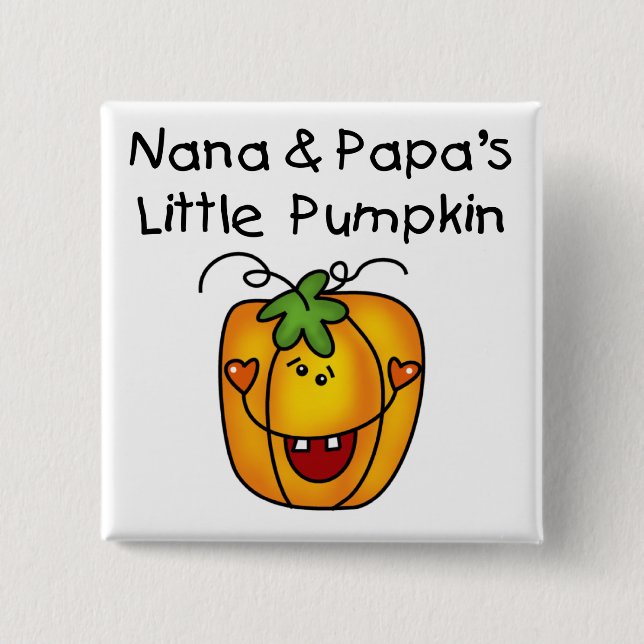 Chapa Cuadrada Camisetas de Nana y Papa's Little Pumpkin (Anverso)