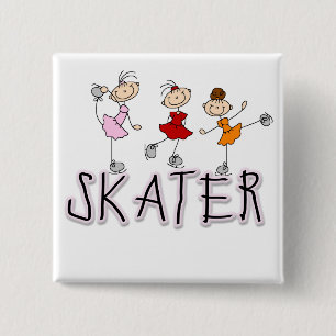 Chapa Cuadrada Camisetas de patinador de palitos y regalos