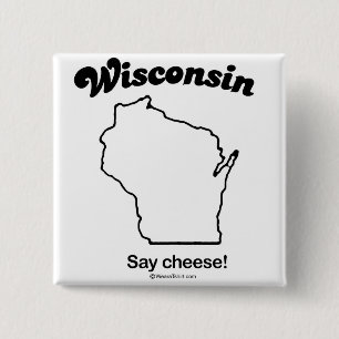 Chapa Cuadrada Camisetas y Gea del LEMA del ESTADO de WISCONSIN