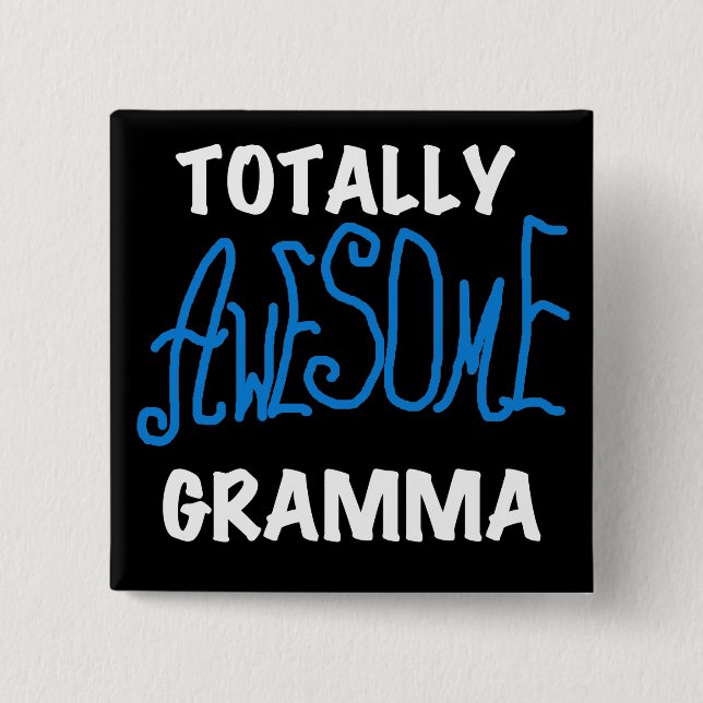 Chapa Cuadrada Camisetas y regalos azules totalmente impresionant (Anverso)