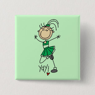 Chapa Cuadrada Camisetas y regalos de animadora verde