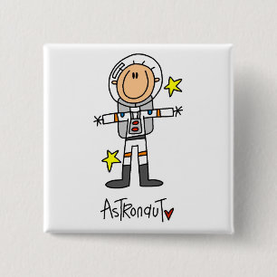 Chapa Cuadrada Camisetas y regalos de astronautas con figuras de
