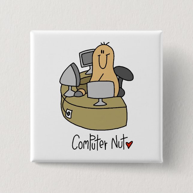 Chapa Cuadrada Camisetas y regalos de Computer Nut (Anverso)