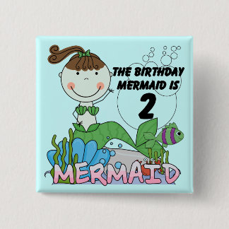 Chapa Cuadrada Camisetas y regalos de cumpleaños de Sirena