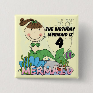 Chapa Cuadrada Camisetas y regalos de cumpleaños de Sirena