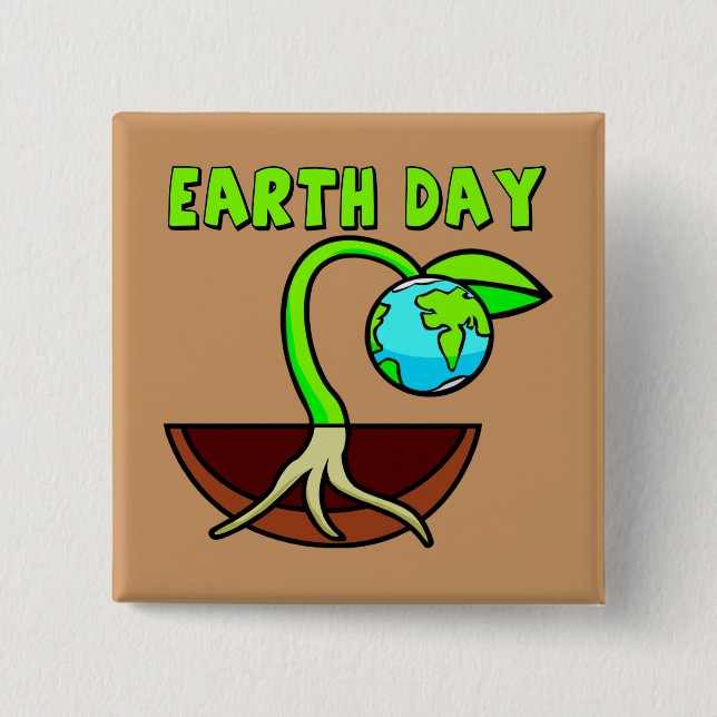 Chapa Cuadrada Camisetas y regalos de Earthday (Anverso)