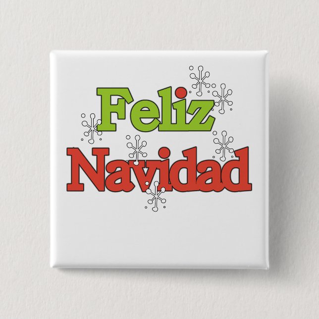 Chapa Cuadrada Camisetas y regalos de Feliz Navidad (Anverso)
